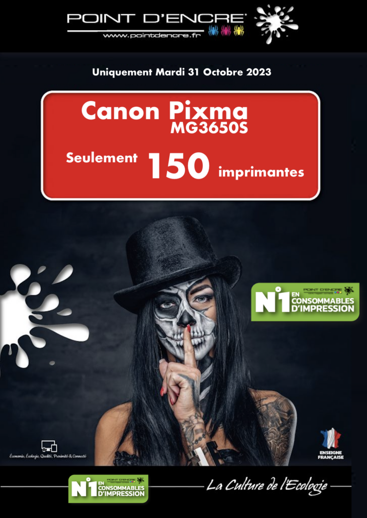 Seulement 150 imprimantes Canon Pixma MG3650S Disponible uniquement ce jour …
