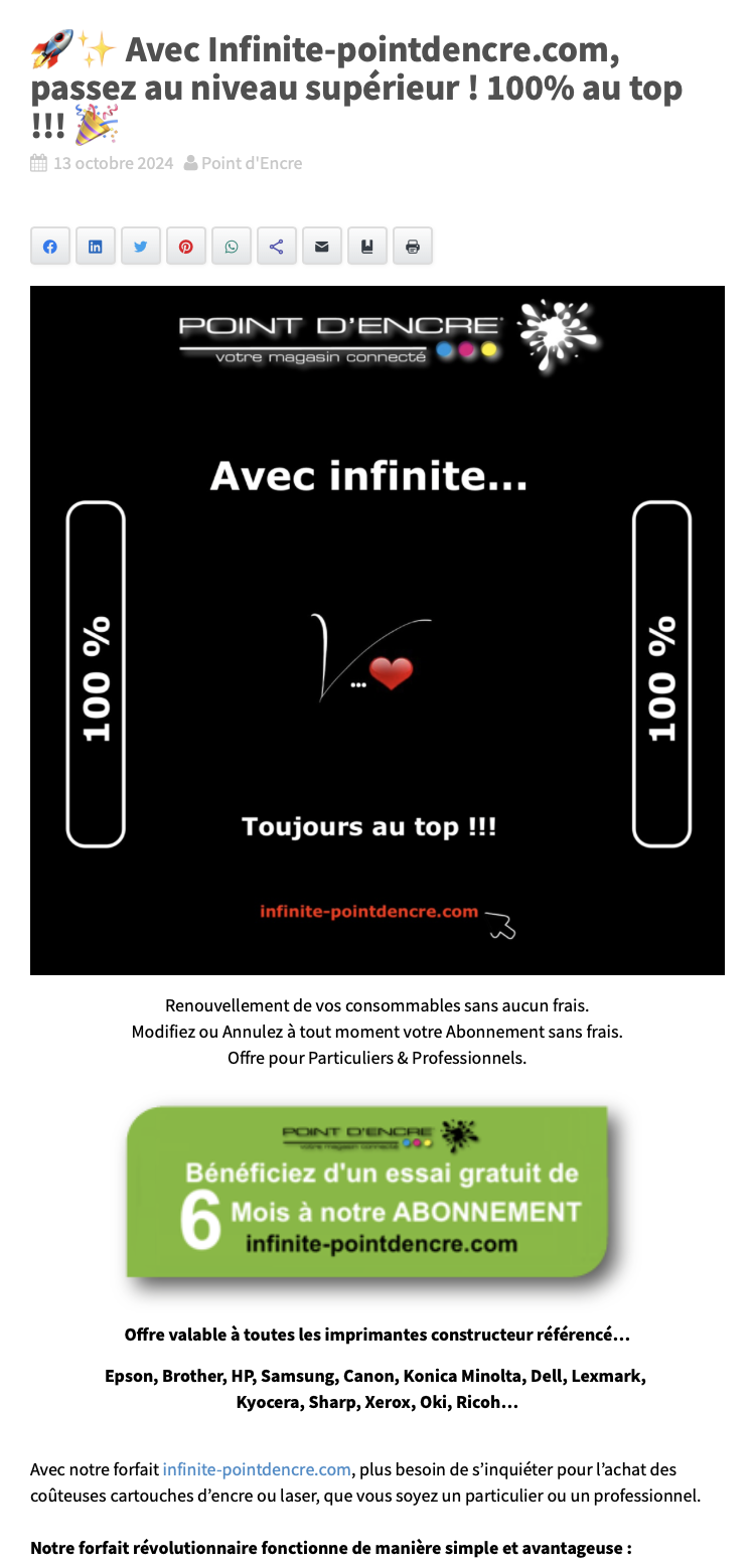 🚀✨ Avec Infinite-pointdencre.com, passez au niveau supérieur ! 100% au top !!! 🎉