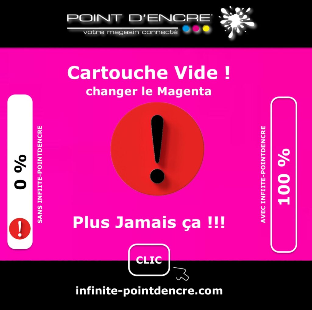 📢 Cartouche Magenta Vide ! Ne Laissez Plus Ça Arriver avec #Infinite-pointdencre.com 🚀
