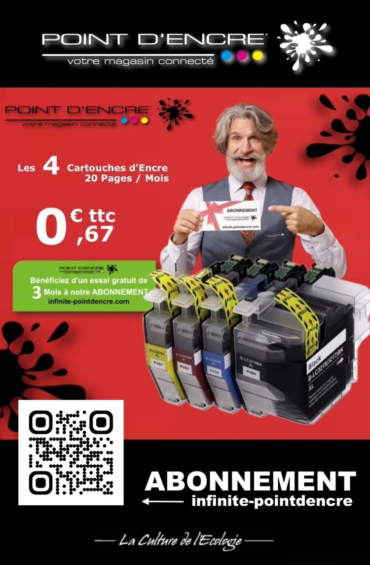 Point D’encre : Libérez votre Imprimante Brother avec l’Abonnement infinite pour Cartouches LC3219 et LC3217 ! 🚀 #PointDEncre #AbonnementInfinite #CartouchesBrother #BrotherLC3217 #BrotherLC3219 #ImpressionÉcologique #ImpressionÉconomique #EssaiGratuit #LibertéDImpression #ImprimerSansLimites #SolutionsDImpression #ImpressionDurable #GestionDesConsommables #ImpressionPratique #SatisfactionClient #ImpressionÀDomicile #ÉconomieSurImpression #InnovationImpression #AbonnementFlexible #ImpressionPourTous #Écologie #Consommables #ImprimanteBrother #ImpressionSansStress #TranquillitéDesprit