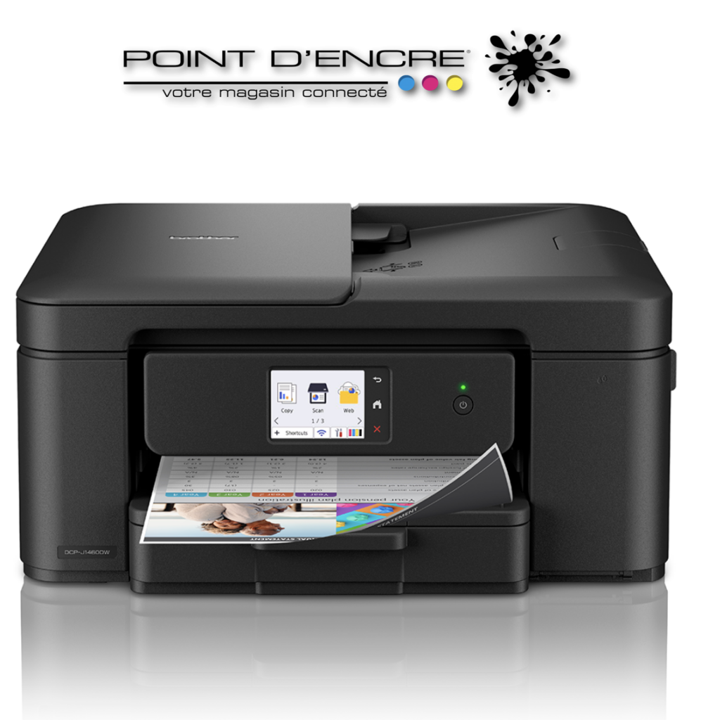 DCP-J1460DW Imprimante jet d'encre multifonction 3-en-1 compacte sans fil. Eligible à notre ABONNEMENT infinite POINT D’ENCRE #BrotherDCPJ1460DW #ImpressionHauteQualité #InnovationTechnologique #ImpressionSansFil #Polyvalence #InfinitePointDEncre #ÉconomieDEncre #RendezVousImprimantes #GestionDesConsommables #Durabilité #ImpressionRapide #ProjetsScolaires #BureauÀDomicile #ConnectivitéFacile #ImpressionModerne #Écologie #Rentrée2025