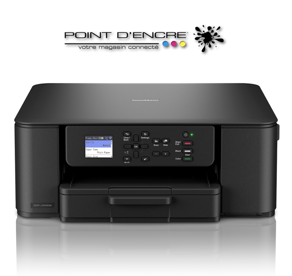 DCP-J1310DW Imprimante jet d'encre multifonction 3-en-1 compacte sans fil. Eligible à notre ABONNEMENT infinite POINT D'ENCRE #ImprimanteBrother #DCPJ1310W #PointDEncre #ImpressionDeQualité #TechnologieSansFil #GestionDesConsommables #AbonnementInfinite #ÉconomieDEncre #ImpressionIllimitée #Écologie #Impression #Rentrée2025 #Professionnels #Étudiants #Familles #InnovationImpression #Productivité #Économie #Créativité #HauteQualité #ImpressionSansStress