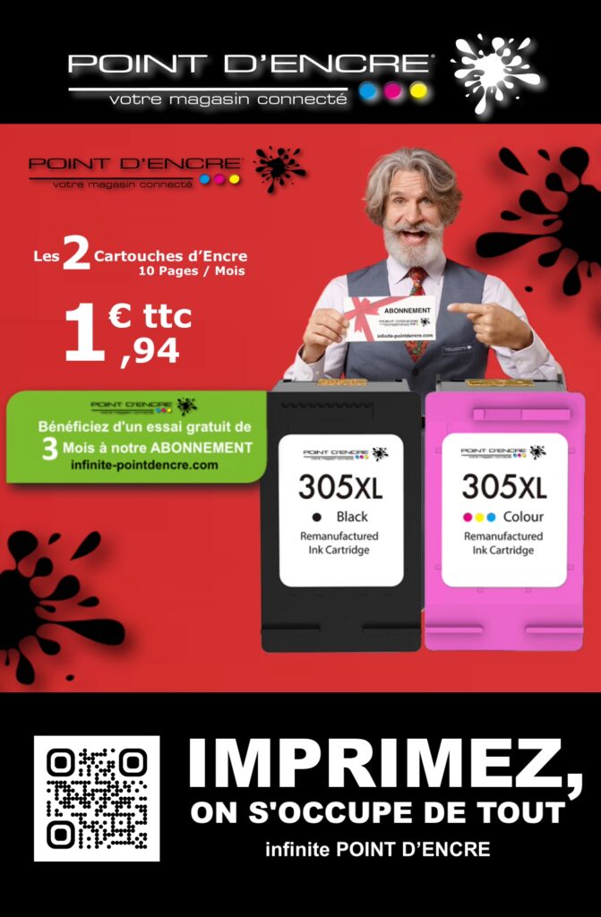 Aucun de nos clients infinite Point d’Encre ne rencontre de pannes avec ses cartouches 305 XL ! 🎉 pourquoi pas vous ?#InfinitePointDEncre #ImpressionSansTracas #Cartouches305XL #Economies #ServiceDeQualité #ImpressionDeQualité #Abonnement #CartouchesDEncre #RenouvellementAutomatique #ImpressionFacile #SatisfactionClient #Écologique #BureauEcolo #TémoignageClient #PanneDEncre #ImpressionProfessionnelle #Imprimante #Encre #Impression #SolutionsDImpression #GéraldineRecommande #hp