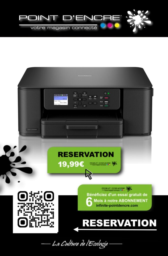 DCP-J1310DW Imprimante jet d'encre multifonction 3-en-1 compacte sans fil. Eligible à notre ABONNEMENT infinite POINT D'ENCRE #ImprimanteBrother #DCPJ1310W #PointDEncre #ImpressionDeQualité #TechnologieSansFil #GestionDesConsommables #AbonnementInfinite #ÉconomieDEncre #ImpressionIllimitée #Écologie #Impression #Rentrée2025 #Professionnels #Étudiants #Familles #InnovationImpression #Productivité #Économie #Créativité #HauteQualité #ImpressionSansStress