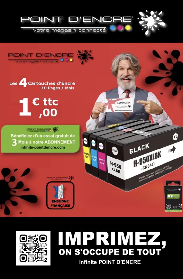 🌟 Révolutionnez Votre Impression avec les Cartouches 950XL & 951XL de la Gamme Point D’Encre 🌟 #InfinitePointDEncre #Cartouches950XL #Cartouches951XL #Impression #Imprimantes #QualitéDImpression #RenouvellementAutomatique #ImpressionSereine #AbonnementImpression #GestionIntelligente #Économie #ImpressionÉcologique #TémoignageClient #SatisfactionClient #AbonnementInfini #Cyan #Magenta #Jaune #Noir #ImpressionFacile #ImpressionSansStress #Creative #Productivité #Imprimante #HP #Canon #Epson #Brother #Lexmark #Xerox #Ricoh #Kyocera #Samsung