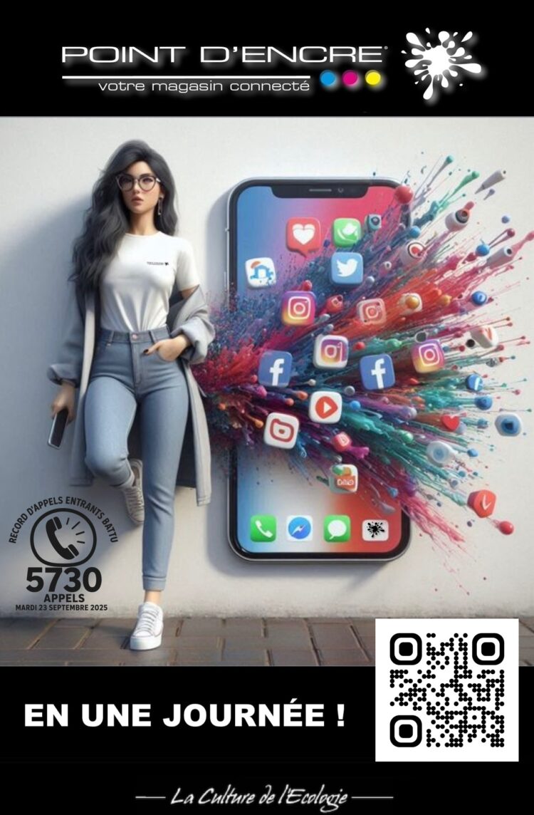 Point D’encre atteint un record spectaculaire : 5730 appels entrants en une journée grâce à vous ! 📞🎉 #PointDencre #RecordDappels #RéseauxSociaux #AppelsEntrants #ServiceClient #Communauté #Confiance #Fidélité #Innovations #Merci #Echanges #Facebook #Twitter #Instagram #LinkedIn #Snapchat #TikTok #YouTube #Pinterest