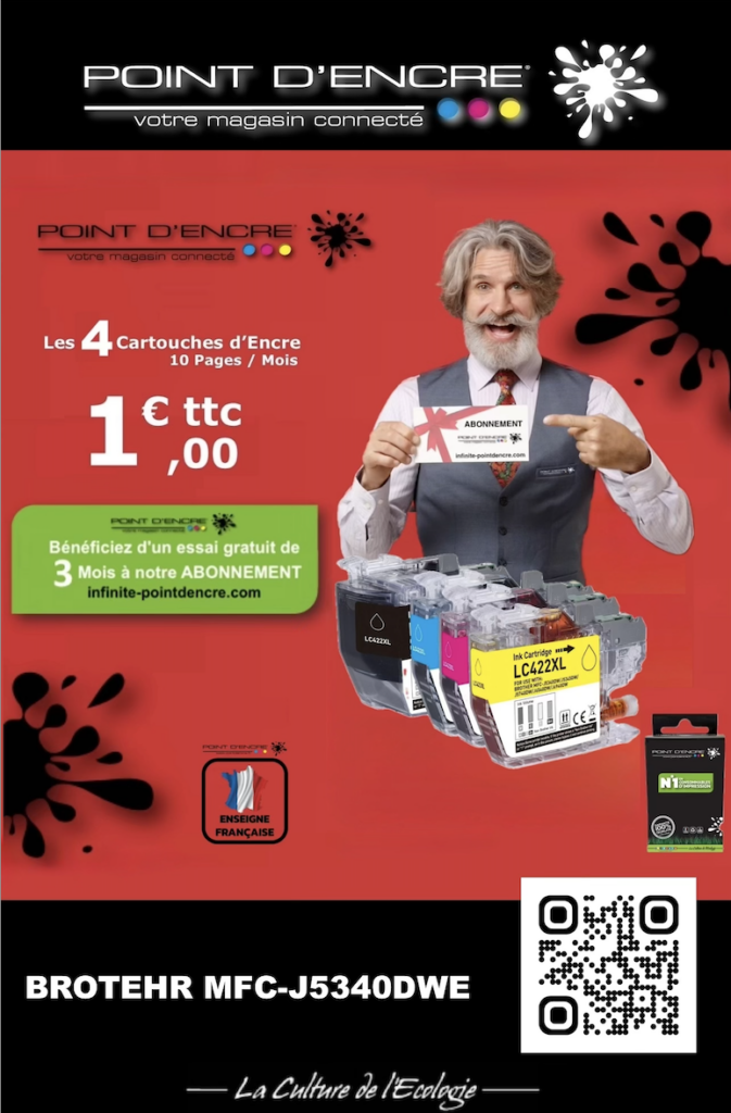 Cartouches avec notre l'Abonnement infinite Point d'Encre : L’Offre Idéale de 10 Pages pour Imprimantes Brother MFC-J5340DW - 1,00€/ Mois 🖨️💖... #InfinitePointDencre #CartouchesBrother #LC422XL #Abonnement #LivraisonGratuite #RenouvellementAutomatique #ImpressionQualité #GarantieTroisAns #ÉconomieDEncre #PagesNonUtilisées #Imprimante #Compatibilité #ImprimantesBrother #AbonnementSansEngagement #TarifAbordable
